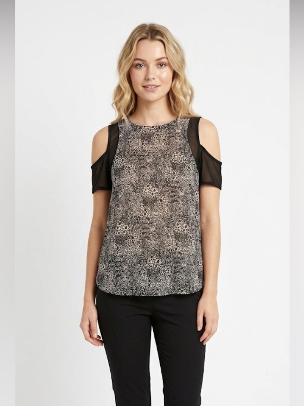 Jack by BB Dakota Xsmall leopard jungle print top